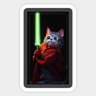 Fun Cat Print ~ AI Art ~ Fantasy Cat ~ Sci-fi Cat ~ Cats with Lightsabers Sticker